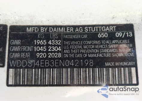 2014 Mercedes-Benz Cla 250 z USA, uszkodzony, nr VIN WDDSJ4EB3EN042198